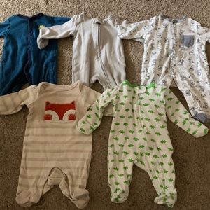 5 pack-baby pajama footies